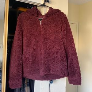Active USA Burgundy teddy jacket